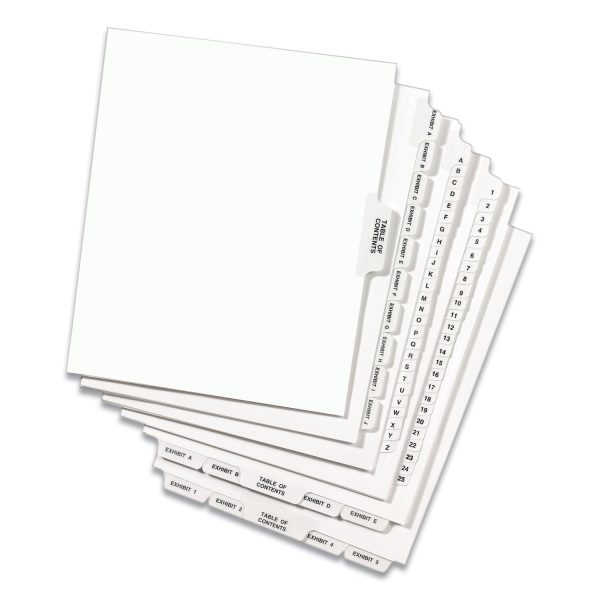 Preprinted Legal Exhibit Side Tab Index Dividers, Avery Style, 26-Tab, B, 11 x 8.5, White, 25 Pack, (1402) Hot on Sale - Image 5