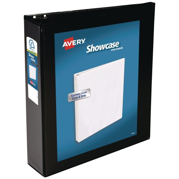 Showcase Economy View Binder with Round Rings, 3 Rings, 2  Capacity, 11 x 8.5, Black For Sale