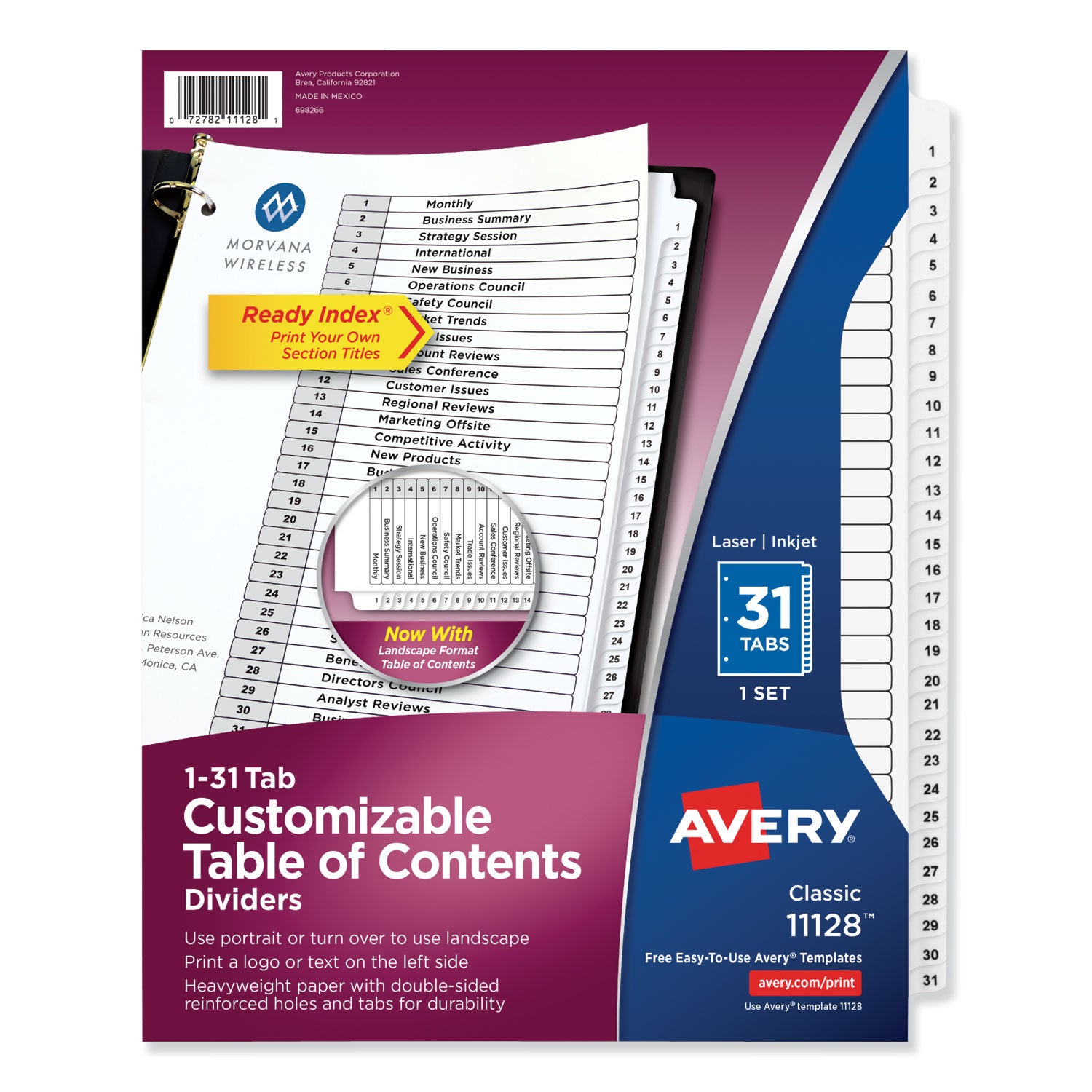 Customizable TOC Ready Index Black and White Dividers, 31-Tab, 1 to 31, 11 x 8.5, 1 Set Online Hot Sale