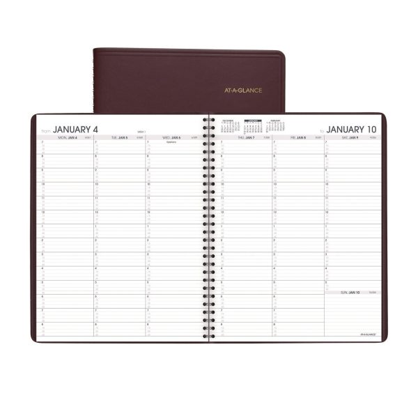 Weekly Appointment Book, 11 x 8.25, Winestone Cover, 13-Month (Jan to Jan): 2024 to 2025 Cheap
