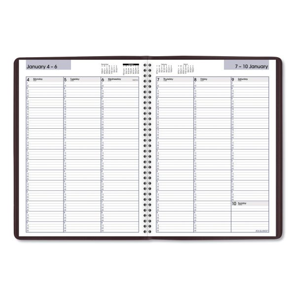DayMinder Weekly Appointment Book, Vertical-Column Format, 11 x 8, Burgundy Cover, 12-Month (Jan to Dec): 2024 Online now - Image 2