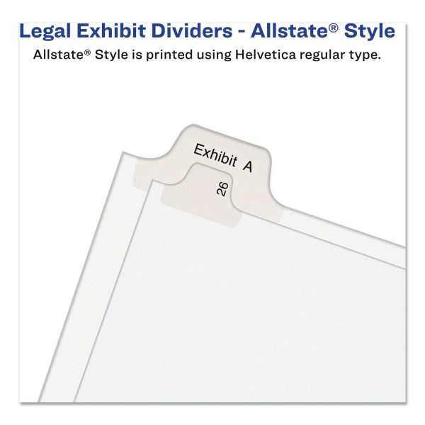 Preprinted Legal Exhibit Side Tab Index Dividers, Allstate Style, 10-Tab, I to X, 11 x 8.5, White, 1 Set Discount - Image 4