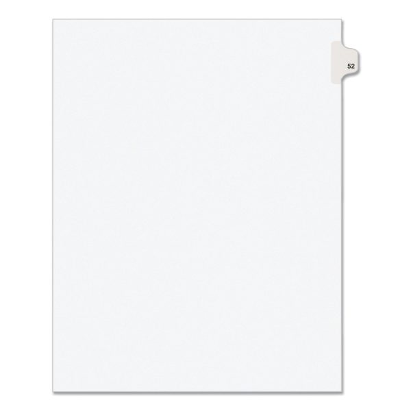 Preprinted Legal Exhibit Side Tab Index Dividers, Avery Style, 10-Tab, 52, 11 x 8.5, White, 25 Pack, (1052) For Discount