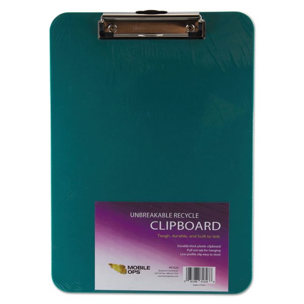 Unbreakable Recycled Clipboard, 0.25  Clip Capacity, Holds 8.5 x 11 Sheets, Green Online - Image 4