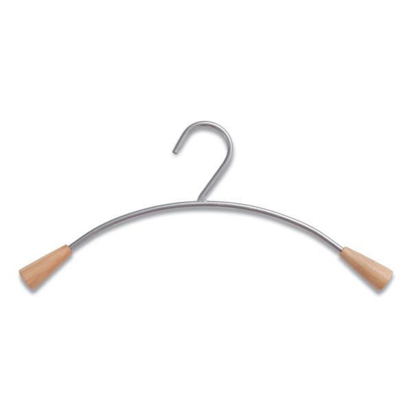 Metal and Wood Coat Hangers, 16.8 , Metallic Gray Mahogany, 6 Set Online Sale - Image 4