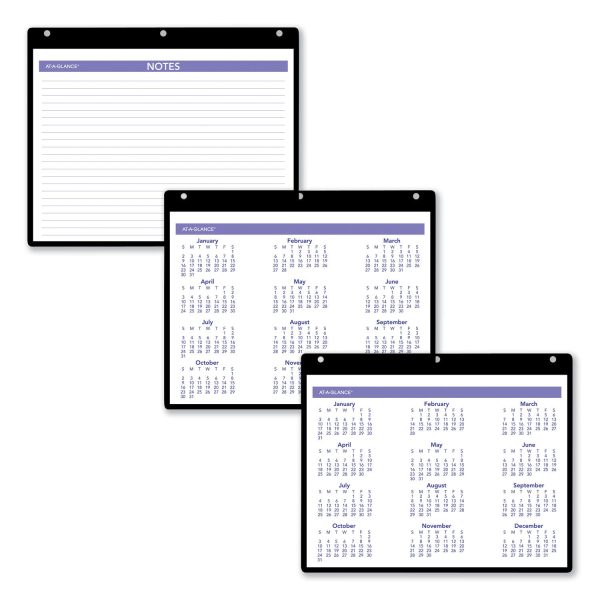Monthly Desk Wall Calendar with Plastic Backboard and Bonus Pages, 11 x 8, White Violet Red Sheets, 12-Month (Jan-Dec): 2024 Online now - Image 2