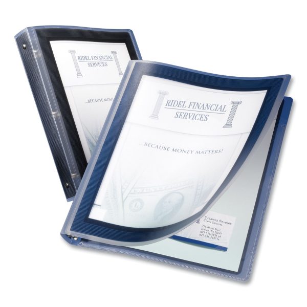 Flexi-View Binder with Round Rings, 3 Rings, 1.5  Capacity, 11 x 8.5, Black For Cheap - Image 4