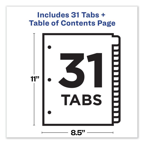 Customizable TOC Ready Index Black and White Dividers, 31-Tab, 1 to 31, 11 x 8.5, 1 Set Online Hot Sale - Image 4
