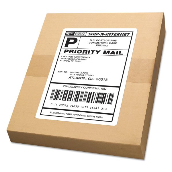White Shipping Labels-Bulk Packs, Inkjet Laser Printers, 5.5 x 8.5, White, 2 Sheet, 250 Sheets Box Discount - Image 2