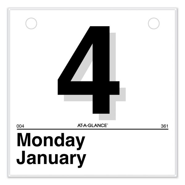 Today Is Daily Wall Calendar Refill, 6 x 6, White Sheets, 12-Month (Jan to Dec): 2024 Supply