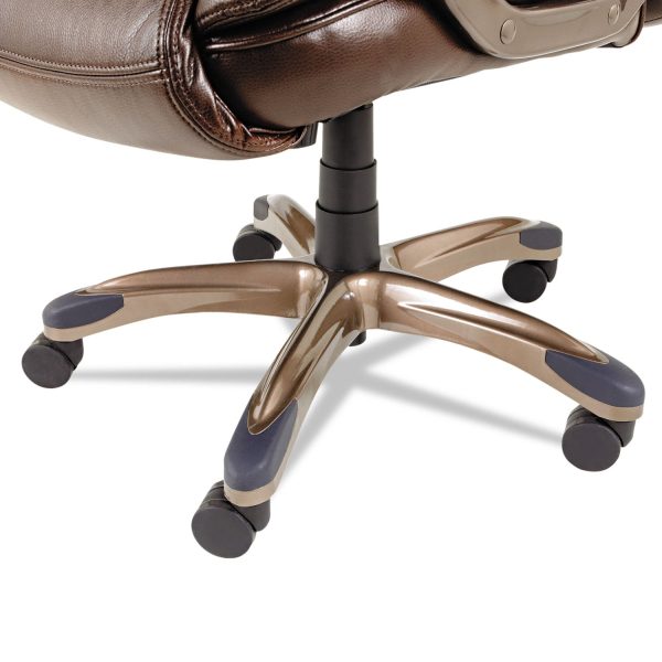Alera Veon Series Executive High-Back Bonded Leather Chair, Supports Up to 275 lb, Brown Seat Back, Bronze Base Cheap - Image 3