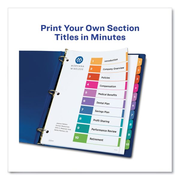Customizable TOC Ready Index Multicolor Tab Dividers, Extra Wide Tabs, 10-Tab, 1 to 10, 11 x 9.25, White, 1 Set Fashion - Image 4