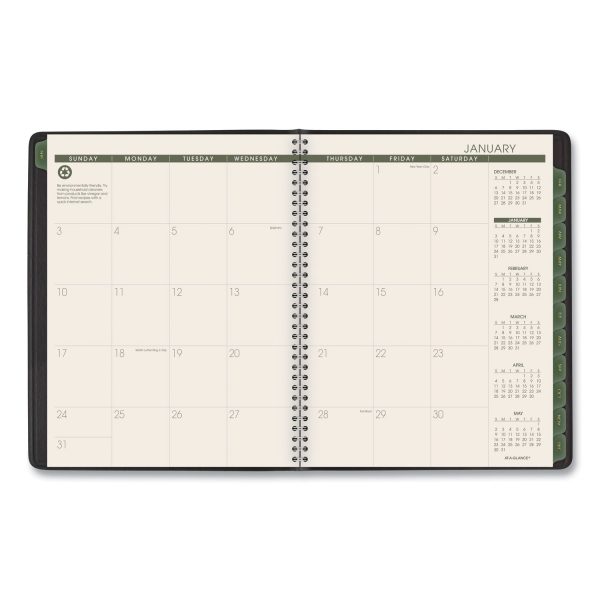 Recycled Weekly Vertical-Column Format Appointment Book, 8.75 x 7, Black Cover, 12-Month (Jan to Dec): 2024 Online Hot Sale - Image 3