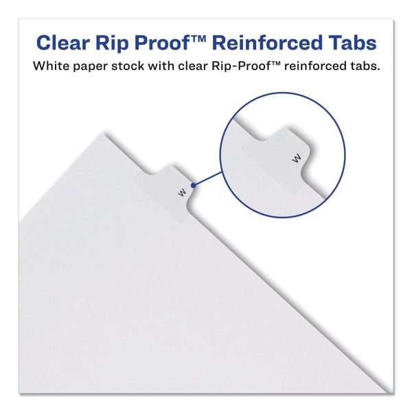 Preprinted Legal Exhibit Side Tab Index Dividers, Allstate Style, 26-Tab, P, 11 x 8.5, White, 25 Pack Discount - Image 3