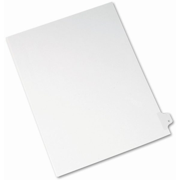 Avery Side Tab Individual Legal Dividers - 25 x Divider(s) - Side Tab(s) - Y - 1 Tab(s) Set - 8.5  Divider Width x 11  Divider Length - Letter - 8.50  Width x 11  Length - White Paper Divider - Recycled - 1 Sale