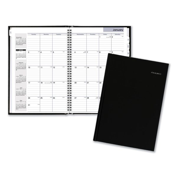 DayMinder Hard-Cover Monthly Planner, Ruled Blocks, 11.75 x 8, Black Cover, 14-Month (Dec to Jan): 2023 to 2025 For Cheap