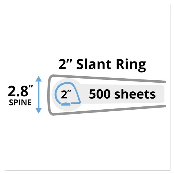 Durable View Binder with DuraHinge and Slant Rings, 3 Rings, 2  Capacity, 11 x 8.5, Blue Online now - Image 2
