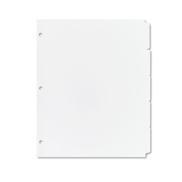 Write and Erase Plain-Tab Paper Dividers, 5-Tab, 11 x 8.5, White, 36 Sets For Sale
