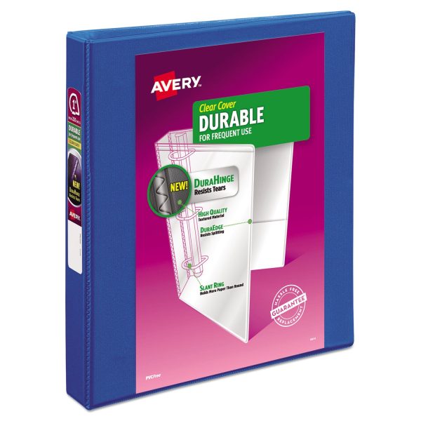 Durable View Binder with DuraHinge and Slant Rings, 3 Rings, 1  Capacity, 11 x 8.5, Blue Discount