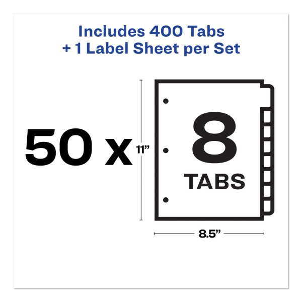 Print and Apply Index Maker Clear Label Dividers, 8-Tab, 11 x 8.5, White, 50 Sets For Cheap - Image 5
