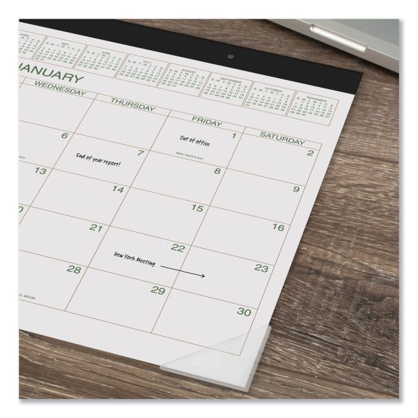 Two-Color Desk Pad, 22 x 17, White Sheets, Black Binding, Clear Corners, 12-Month (Jan to Dec): 2024 Hot on Sale - Image 4