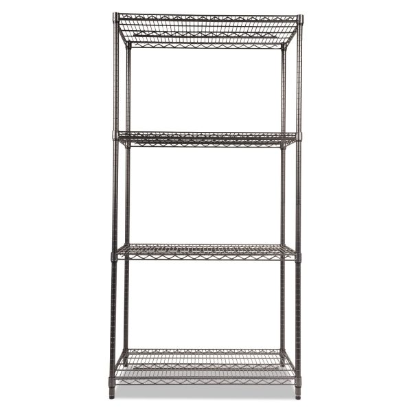 Wire Shelving Starter Kit, Four-Shelf, 36w x 24d x 72h, Black Anthracite For Discount - Image 2