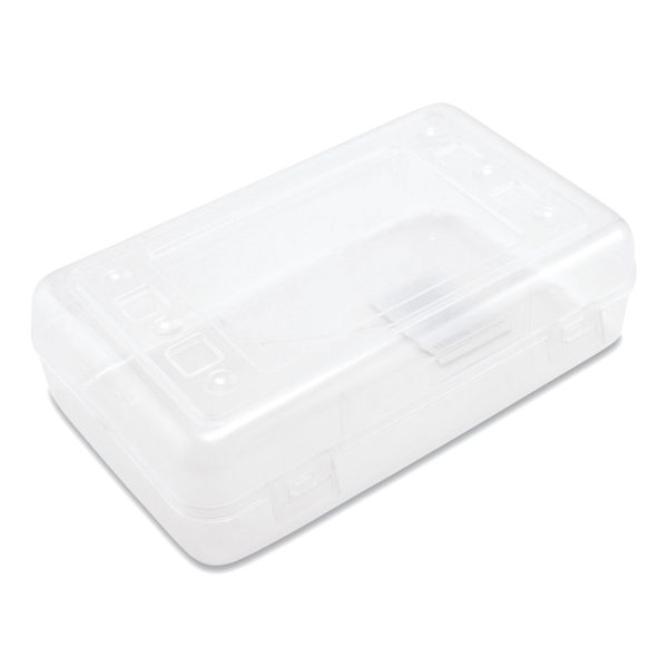 Gem Polypropylene Pencil Box with Lid, Polypropylene, 8.5 x 5.25 x 2.5, Clear Online Sale