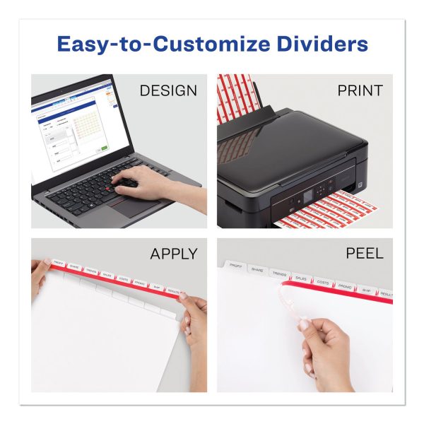 Print and Apply Index Maker Clear Label Dividers, 8-Tab, 11 x 8.5, White, 50 Sets For Cheap - Image 2