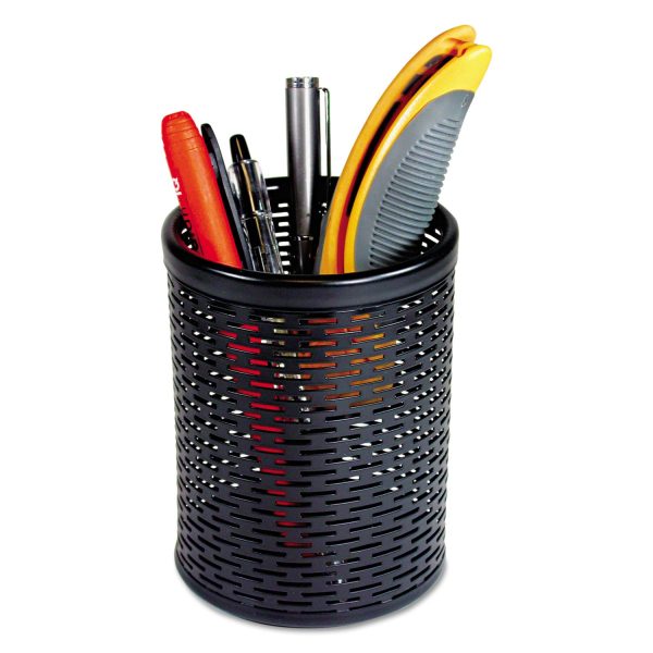 Urban Collection Punched Metal Pencil Cup, 3.5  Diameter x 4.5 h, Black on Sale - Image 2
