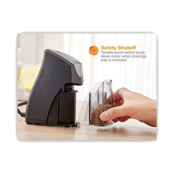 QuietSharp Executive Vertical Electric Pencil Sharpener, AC-Powered, 5.88 x 3.69 x 6.4, Black For Sale - Image 4