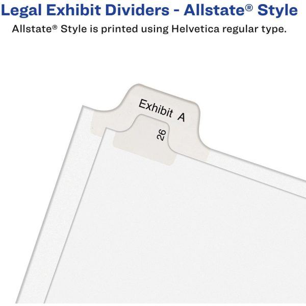 Avery Allstate Style Collated Legal Dividers - 1 x Divider(s) - Side Tab(s) - 176-200 - 25 Tab(s) Set - 8.5  Divider Width x 11  Divider Length - Letter - 8.50  Width x 11  Length - White Paper Divider - Recycled - 1 on Sale - Image 5