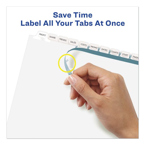 Print and Apply Index Maker Clear Label Dividers, 12-Tab, White Tabs, 11 x 8.5, White, 5 Sets Supply - Image 4