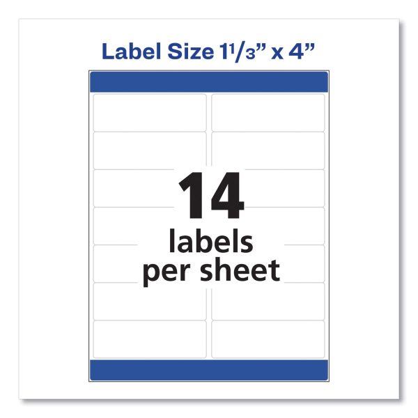 Easy Peel White Address Labels w  Sure Feed Technology, Laser Printers, 1.33 x 4, White, 14 Sheet, 25 Sheets Pack Discount - Image 2
