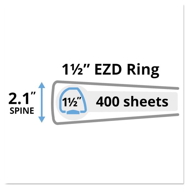 Heavy-Duty Non-View Binder with DuraHinge and One Touch EZD Rings, 3 Rings, 1.5  Capacity, 11 x 8.5, Blue For Discount - Image 4