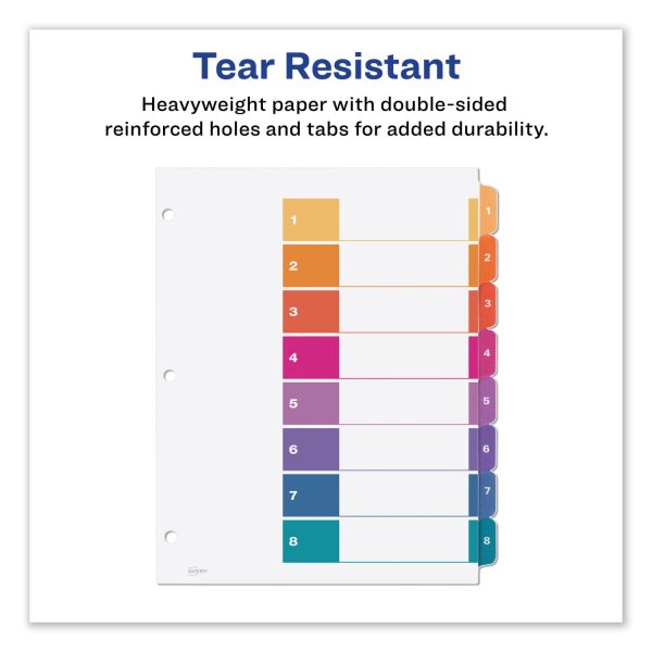 Customizable TOC Ready Index Multicolor Tab Dividers, Uncollated, 8-Tab, 1 to 8, 11 x 8.5, White, 24 Sets Fashion - Image 5