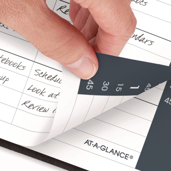 Daily Appointment Book with 15-Minute Appointments, One Day Page: Mon to Sun, 8 x 5, Black Cover, 12-Month (Jan to Dec): 2024 Discount - Image 4