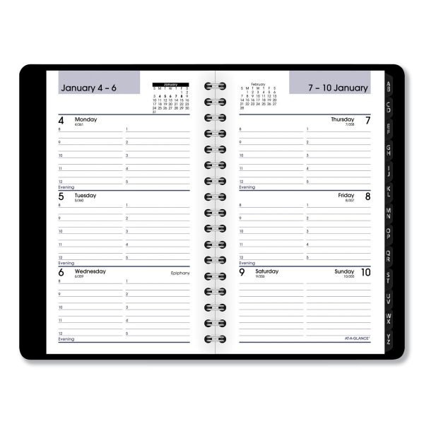 DayMinder Weekly Pocket Appointment Book with Telephone Address Section, 6 x 3.5, Black Cover, 12-Month (Jan to Dec): 2024 Online now - Image 2