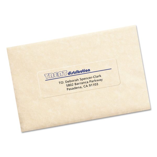 Matte Clear Easy Peel Mailing Labels w  Sure Feed Technology, Inkjet Printers, 1.33 x 4, Clear, 14 Sheet, 10 Sheets Pack Discount - Image 2