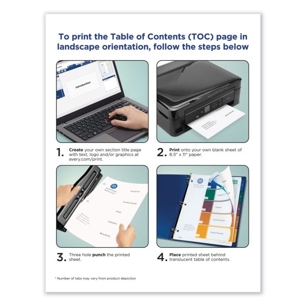 Customizable Table of Contents Ready Index Dividers with Multicolor Tabs, 8-Tab, 1 to 8, 11 x 8.5, Translucent, 1 Set on Sale - Image 4