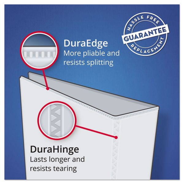 Heavy-Duty Non-View Binder with DuraHinge and Locking One Touch EZD Rings, 3 Rings, 4  Capacity, 11 x 8.5, Blue Online Sale - Image 3