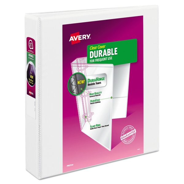 Durable View Binder with DuraHinge and Slant Rings, 3 Rings, 1.5  Capacity, 11 x 8.5, White For Discount