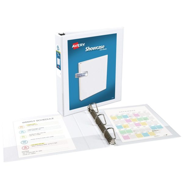 Showcase Economy View Binder with Round Rings, 3 Rings, 1.5  Capacity, 11 x 8.5, White Cheap - Image 2