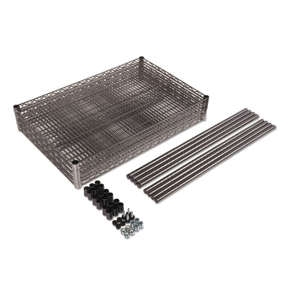 Wire Shelving Starter Kit, Four-Shelf, 48w x 24d x 72h, Black Anthracite For Cheap - Image 5
