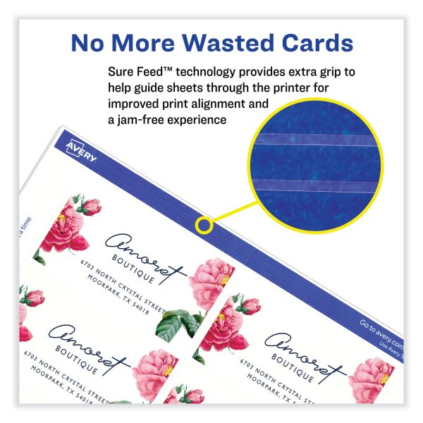 Printable Microperforated Business Cards w Sure Feed Technology, Laser, 2 x 3.5, Ivory, 250 Cards, 10 Sheet, 25 Sheets Pack Supply - Image 4