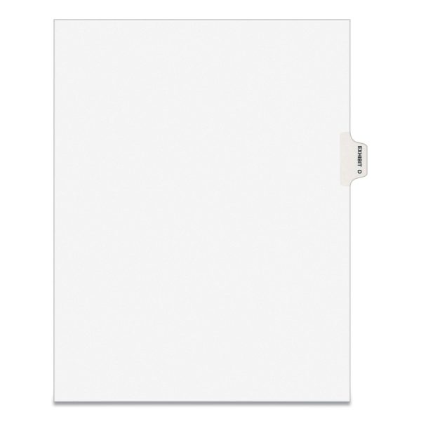 Avery-Style Preprinted Legal Side Tab Divider, 26-Tab, Exhibit D, 11 x 8.5, White, 25 Pack, (1374) Cheap