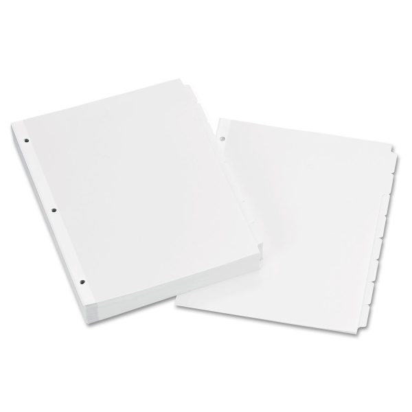 Write and Erase Plain-Tab Paper Dividers, 8-Tab, 11 x 8.5, White, 24 Sets For Discount