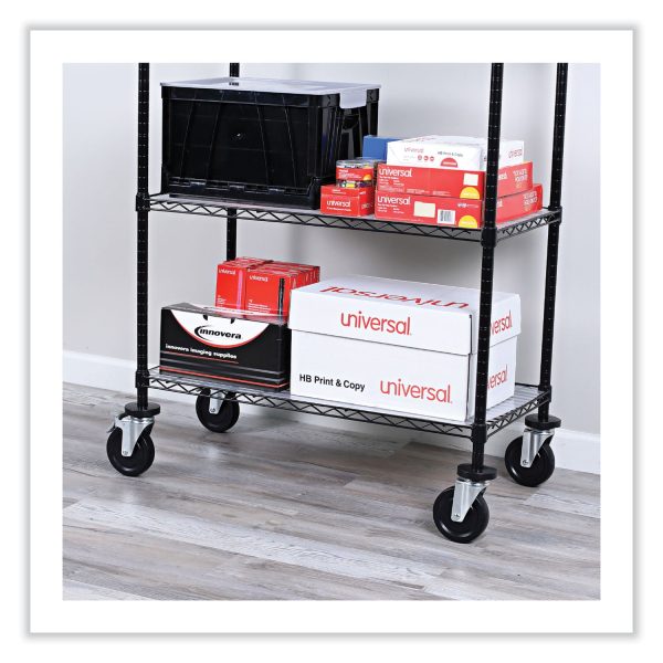Optional Casters for Wire Shelving, Hooded Design with Integrated Bumpers, Grip Ring Stem, 5  Wheel, Black, 4 Set (2 Locking) on Sale - Image 5
