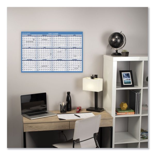 Horizontal Reversible Erasable Wall Planner, 36 x 24, White Blue Sheets, 12-Month (Jan to Dec): 2024 on Sale - Image 3