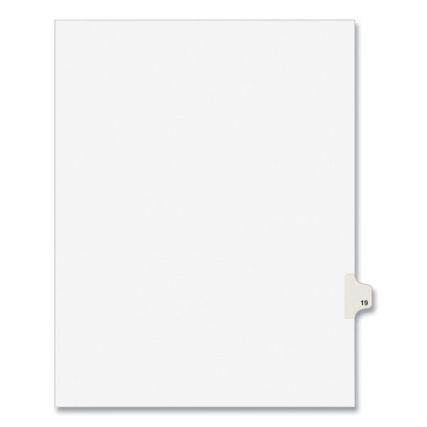 Preprinted Legal Exhibit Side Tab Index Dividers, Avery Style, 10-Tab, 19, 11 x 8.5, White, 25 Pack, (1019) Hot on Sale
