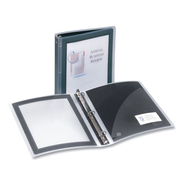 Flexi-View Binder with Round Rings, 3 Rings, 1.5  Capacity, 11 x 8.5, Black For Cheap - Image 2